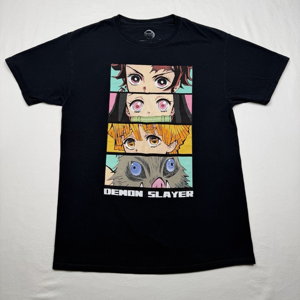 Demon Slayer T-Shirt Youth Sz M Anime Black Kimetsu no Yaiba